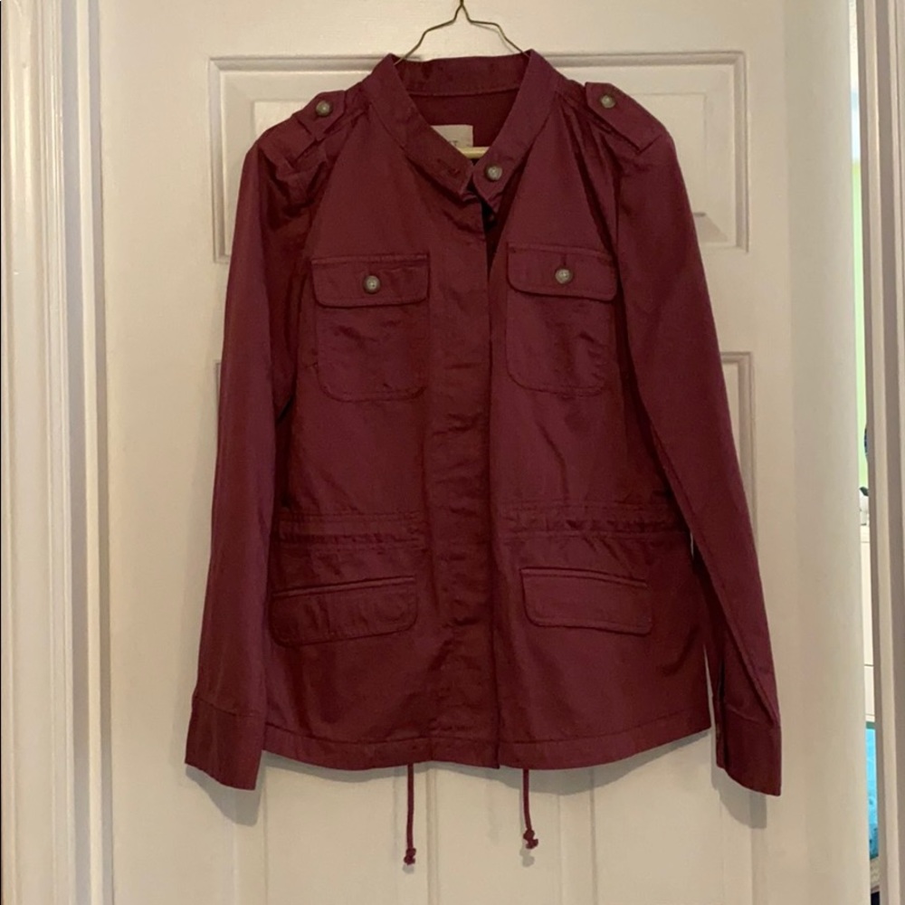 LOFT Maroon Utility Jacket